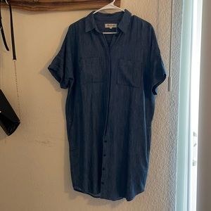 Madewell Denim Short Sleeves Dress Size M